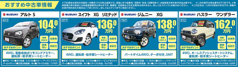 おすすめの中古車情報