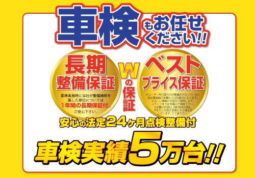 車検もお任せください！車検実績5万台！