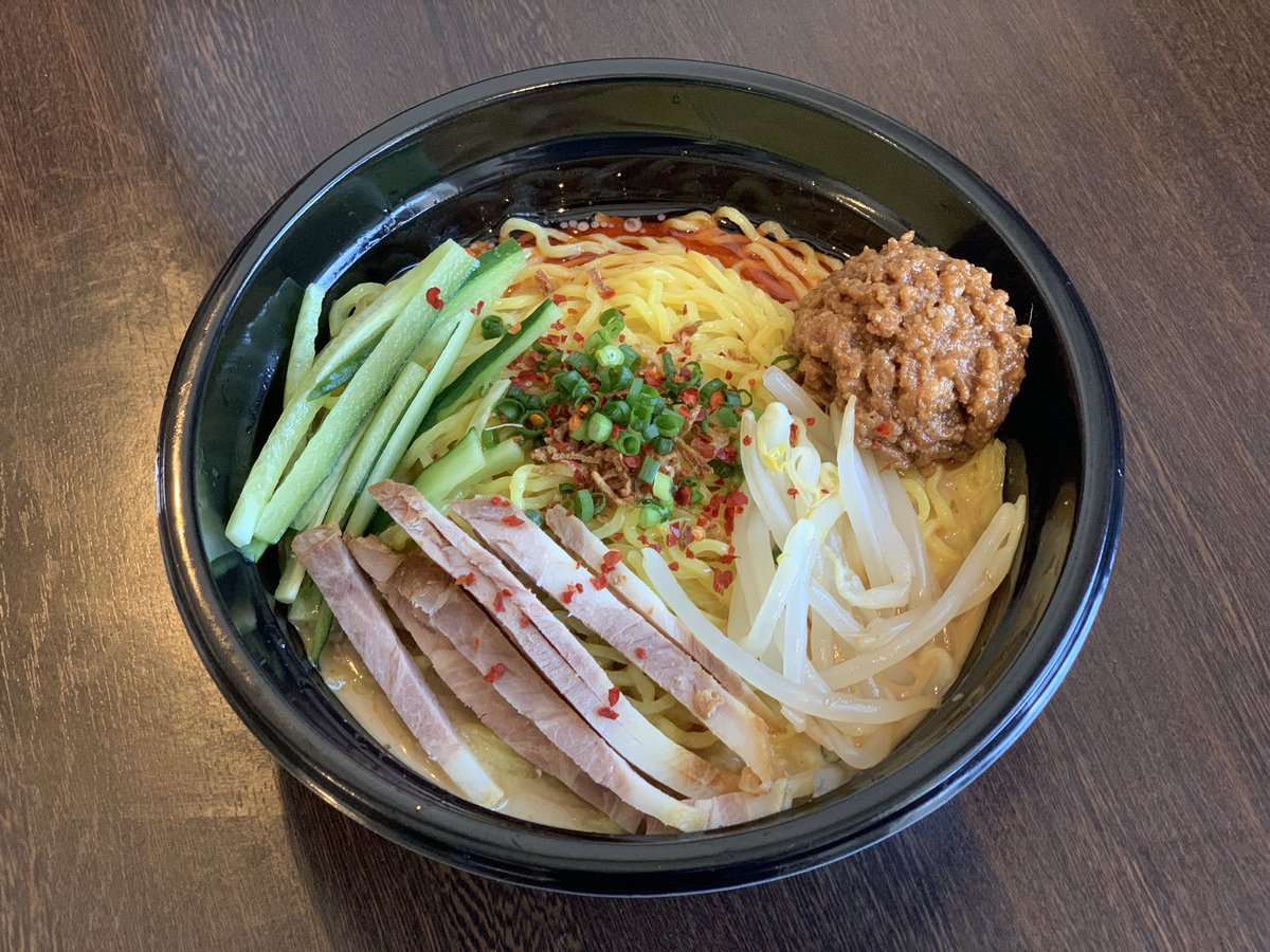 本日販売開始❗️『夏先取り冷し担々麺 850円』特製ごまだれと肉味噌が決め手✨辛いのが苦手な方はラー油の量を調節する事ができま... [らぁめん銀波露 札幌手稲店【Twitter】]