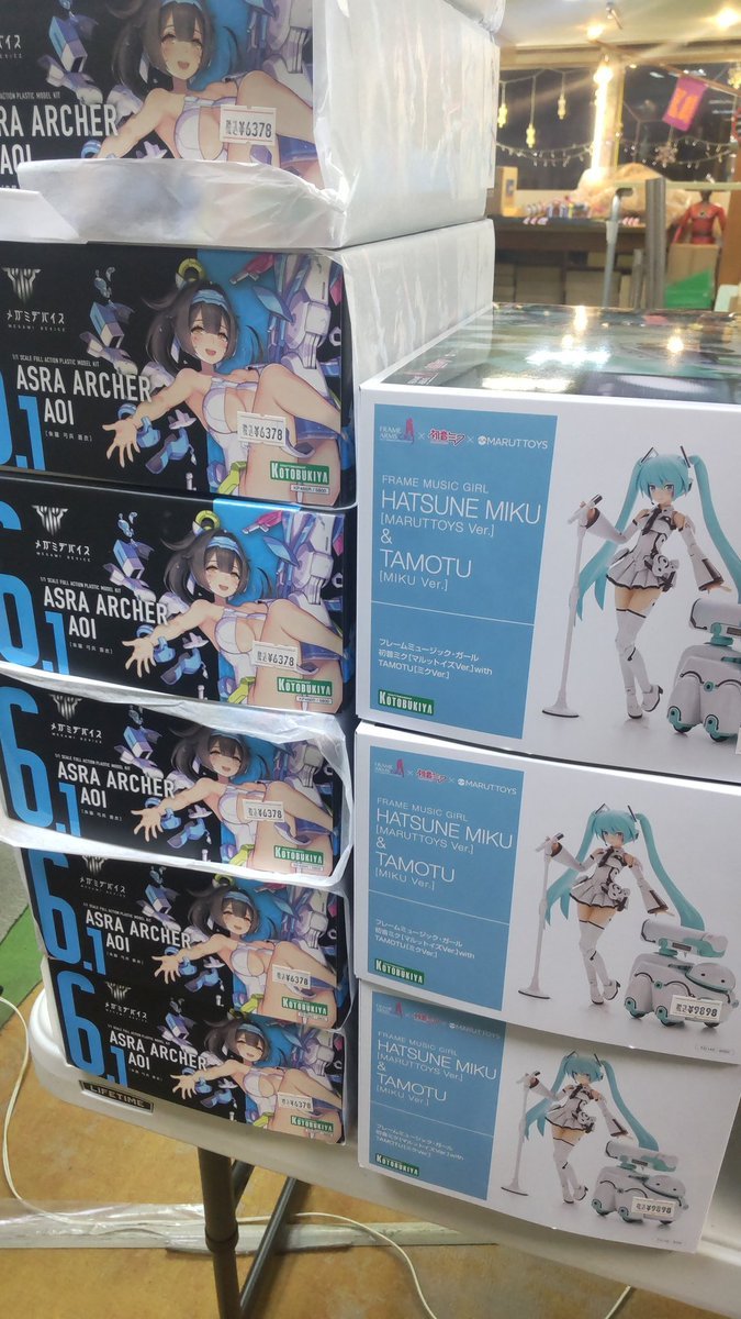 今日もおもちゃの平野にプラモデルが入荷しましたコトブキヤの初音ミクタモツミクカラー、メガミデバイス弓兵 蒼衣が入荷... [おもちゃの平野【Twitter】]