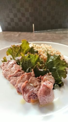 洋食家はるひです。今週の週替わりメニューは、『道産豚ヒレ肉のオリーブオイル煮＆豆乳クリームチーズ [洋食家はるひ【ブログ】]